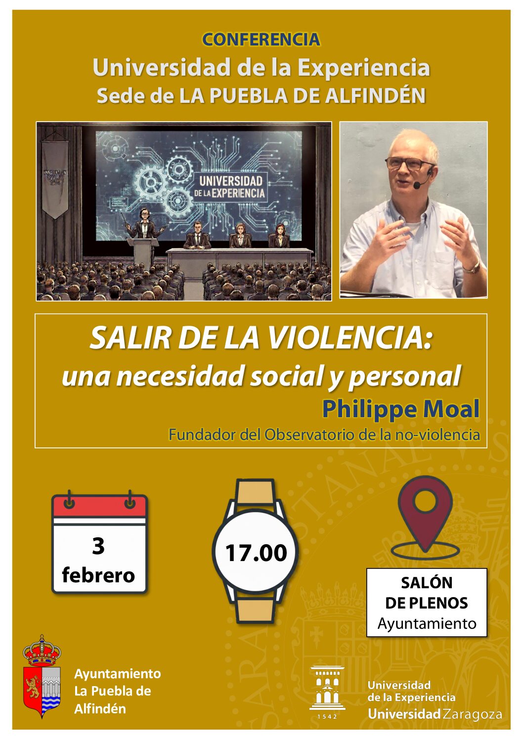 03/febrero: Universidad de Zaragoza, conferencia «Salir de la violencia: una necesidad social y personal»